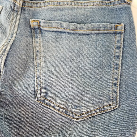 Old Navy Jeans Womens Size 0 High Rise O.G. Straight Leg Destroyed Blue Denim - Picture 13 of 14